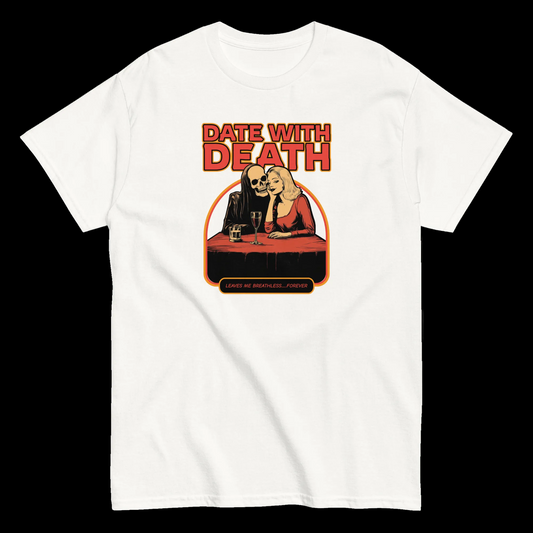 Date with Death graphic t-shirt Grim Reaper illustration