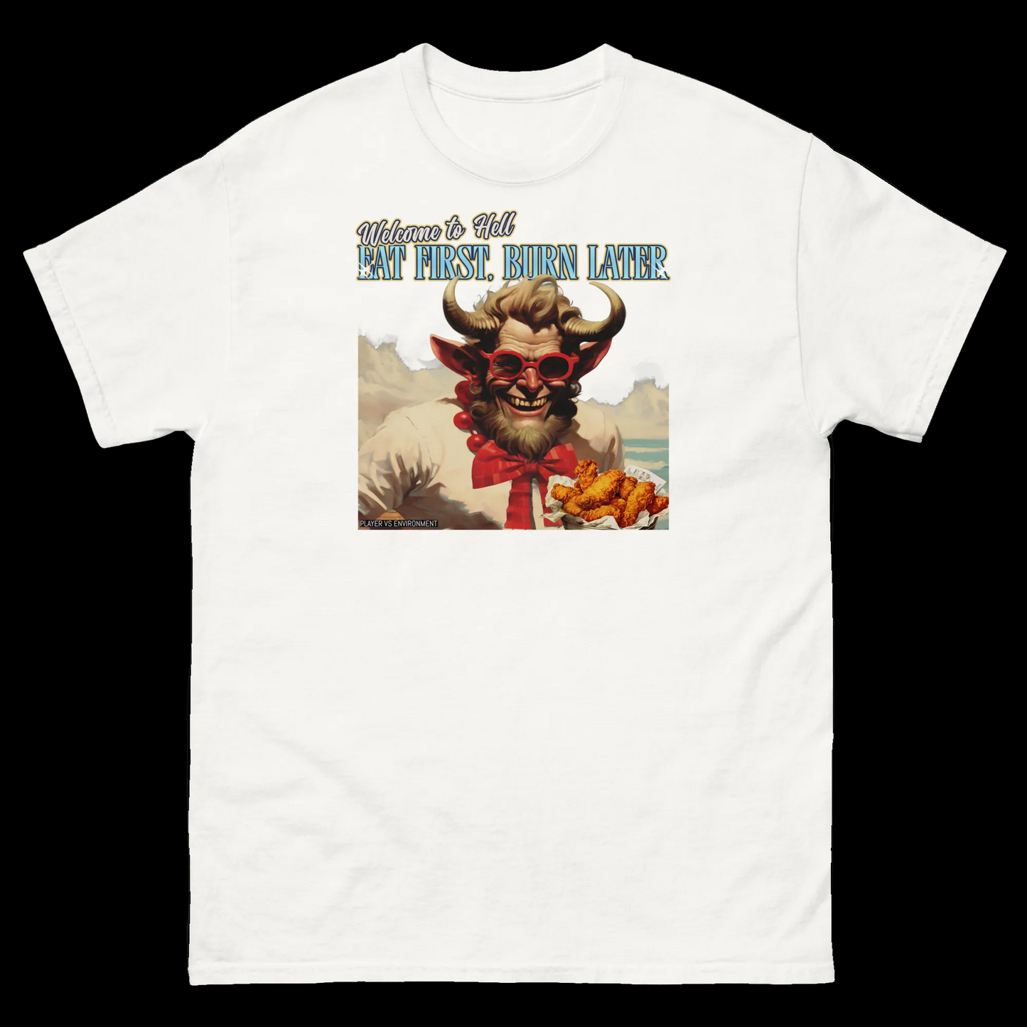 Funny Satan BBQ graphic t-shirt