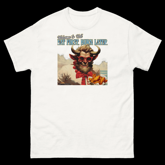 Funny Satan BBQ graphic t-shirt