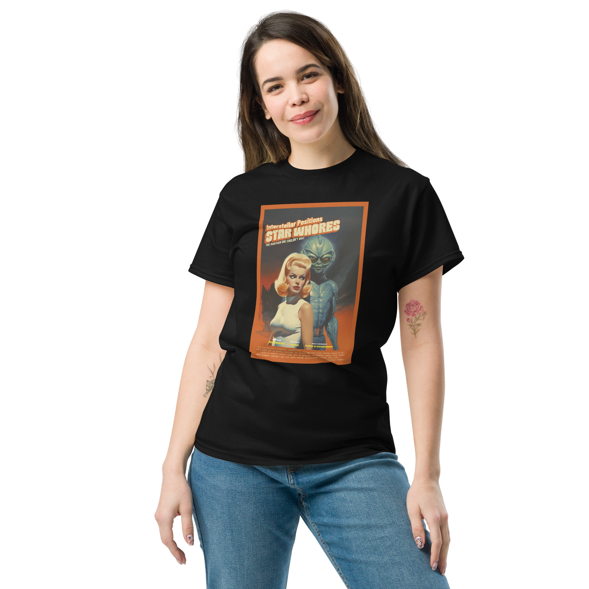 Interstellar pinup graphic tee front view